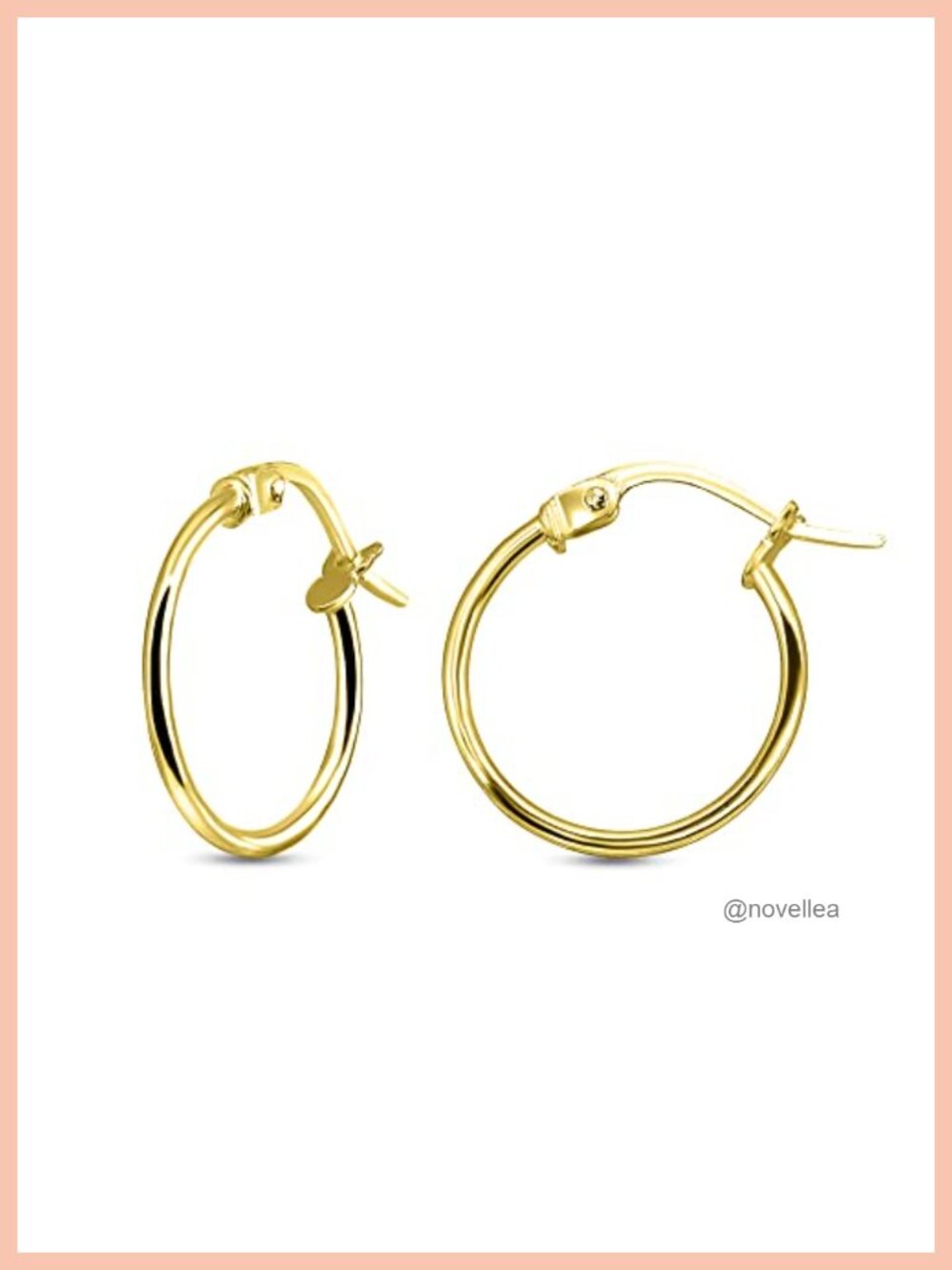 Sterling Silver Hoop Earrings for Women - 15mm Round Polished Lightweight